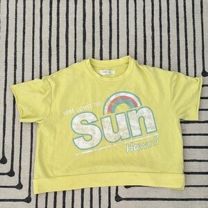Grayson Threads Yellow Short Sleeve Tee with Rainbow Design